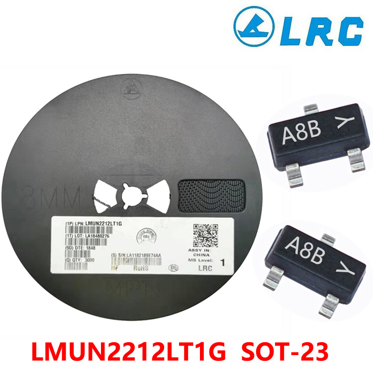 LMUN2212LT1G SOT-23 丝印 A8B 斜着 Y 3K一盘  LRC 乐山