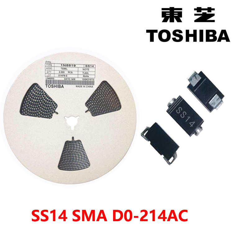 二极管 SS14 SMA D0-214AC 丝印 SS14 2K一盘  东芝 TOSHIBA